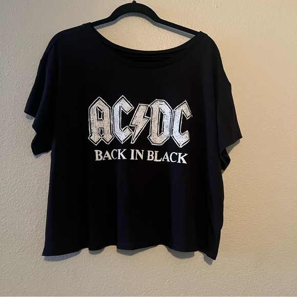 AC/DC Black Boxy Oversized Short Sleeve Tee size 3 - Picture 1 of 3